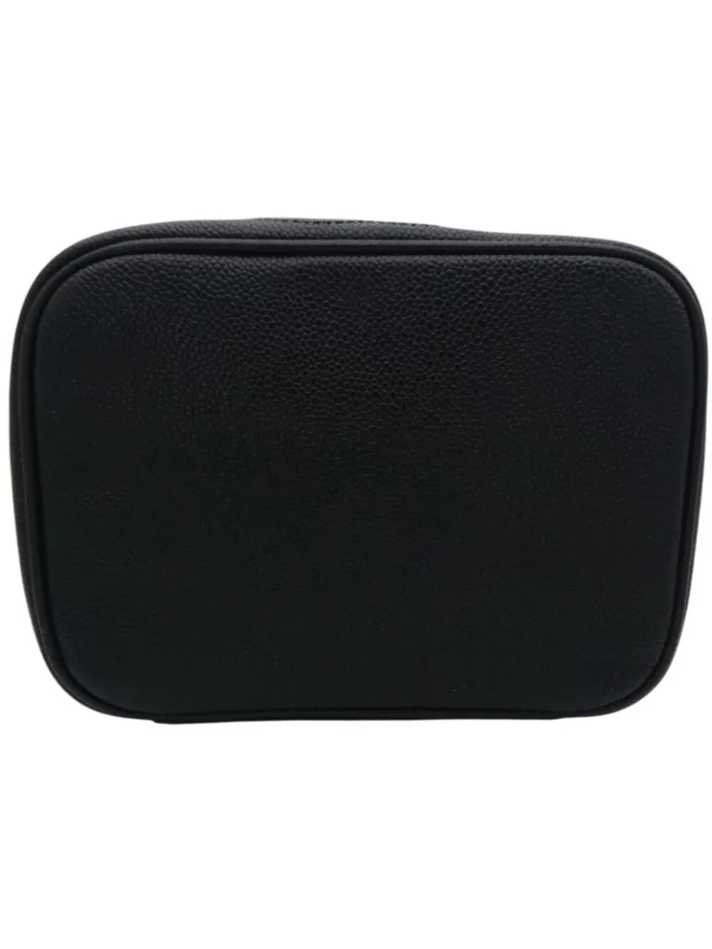 Chanel Vanity Bag Caviar Leather CC Logo Black Gold